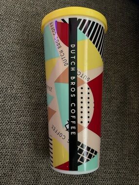 Dutch Bros geometric design 24 ounce tumbler
